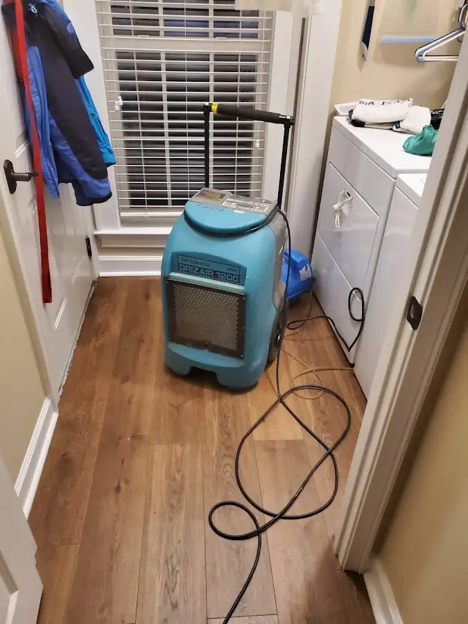 Commercial dehumidifier deployed for Flood Damage Cleanup in Perinton